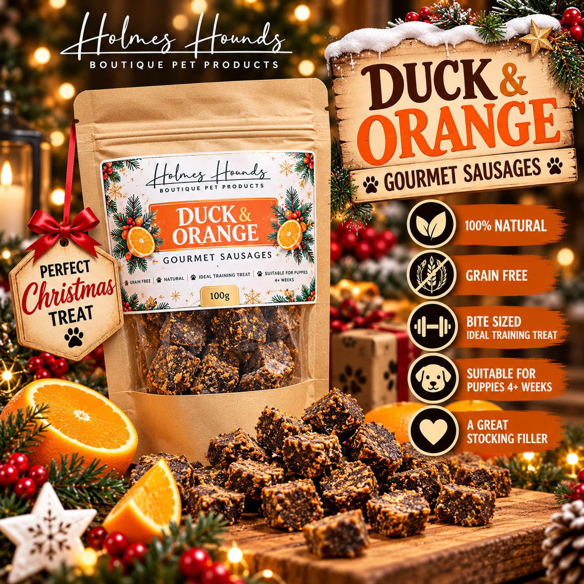 Duck & Orange Gourmet Sausages 100G