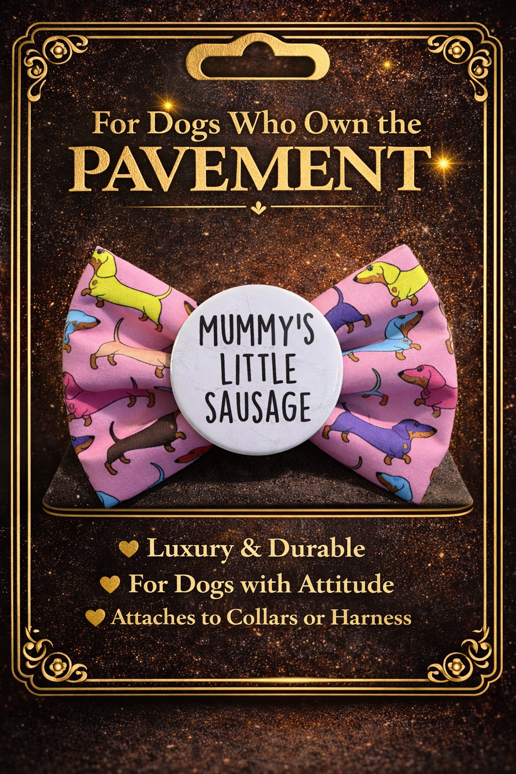 Mummy's Little Sausage Blue  Bow