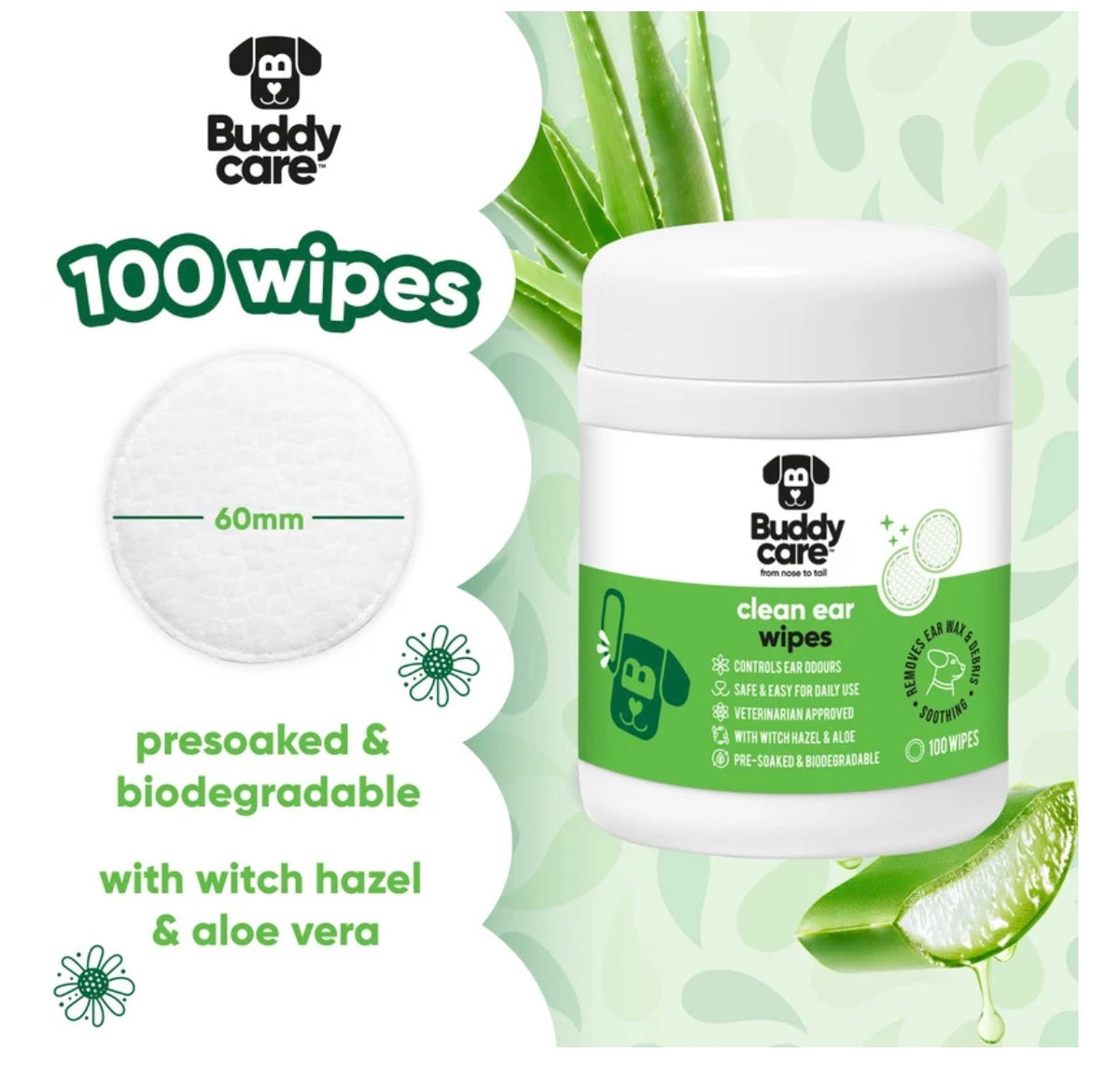 Buddycare Celan ear wipes