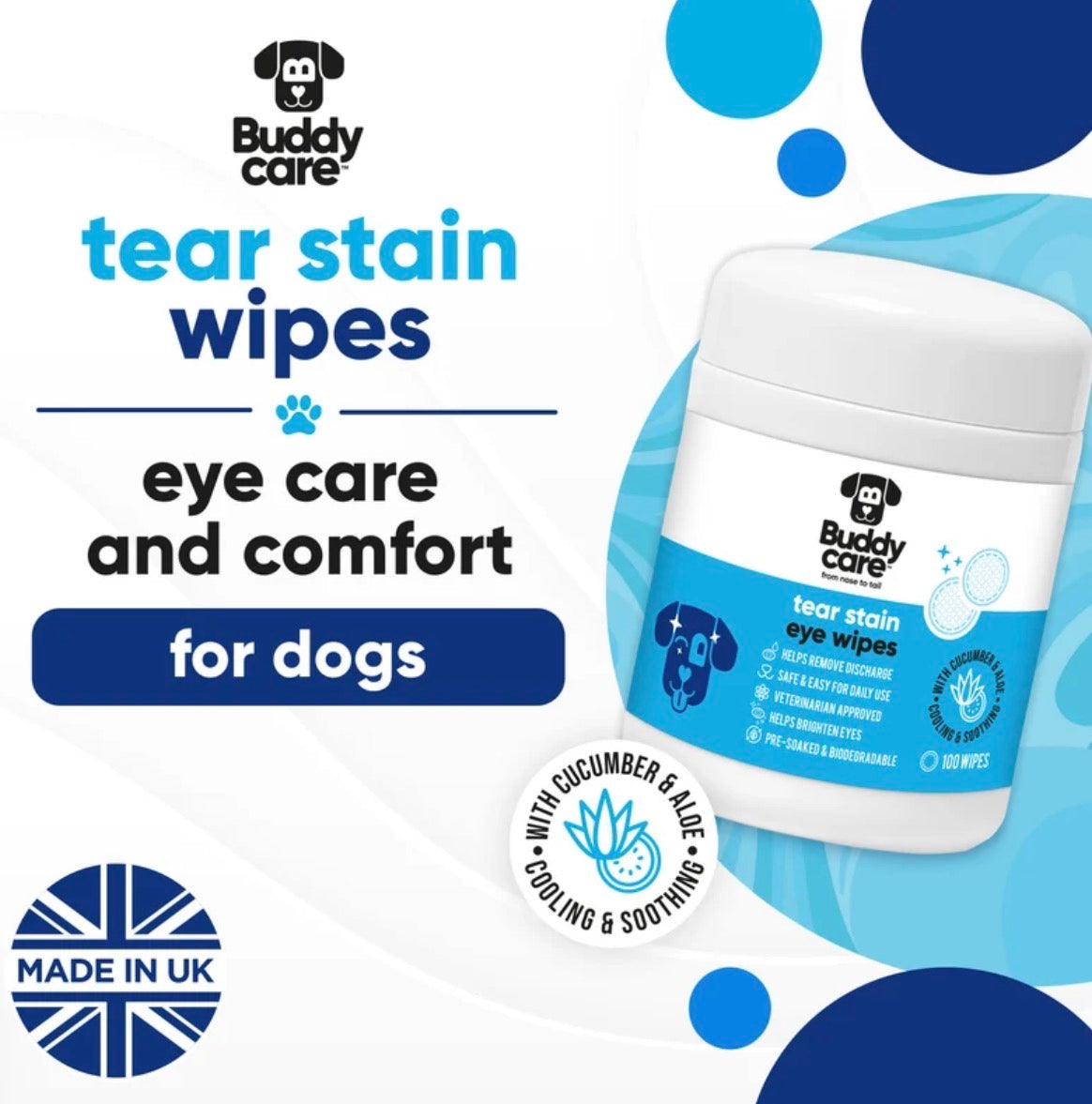 Buddy Care Tear Stain Wipes