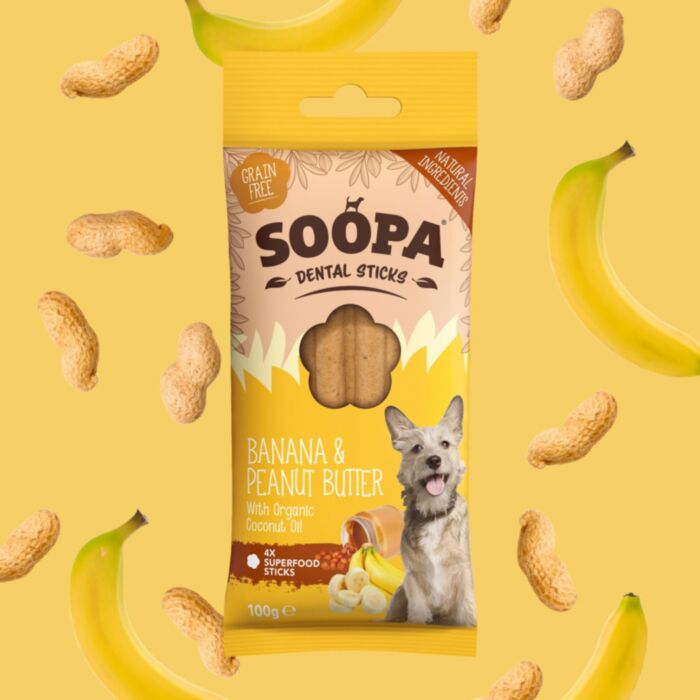 Banana & Peanut Butter Dental Sticks